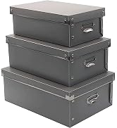 XUCHUN Foldable Storage Baskets, 3 Piece Multiple Sizes Small/Medium/Large Waterproof Plastic Box...