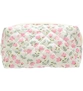 PAZIMIIK Vintage Quilted Makeup Bag Cosmetic Pouch for Brushes Pencils and Travel Make Up Accesso...