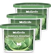 Moismile Moisture Absorbers 3 Pack, Fresh Fragrance Closet Dehumidifier for Bathroom, Car & Basem...