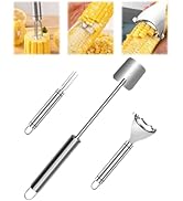 UrBestChoose 3PCS Corn Peeler Set – Stainless Steel Corn Stripper Tool with Cutter, Planer & Hold...