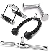 Yes4All Tricep Press Down Cable Machine Attachment Set, LAT Pulldown Attachment, Cable Machine Ac...