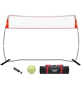 12FT Portable Volleyball Training Net for Hitting or Serving Drills, Outdoor & Indoor Freestandin...