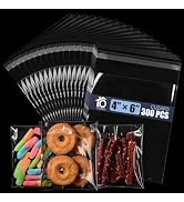 CUZAFO 300 PCS 4X6 inch Clear Self Sealing Cellophane Bags,Resealable Cookie,Candy Bag