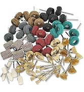SUNJOYCO 75PCS Mini Polishing Kit, Polishing Bit Abrasive Buffing Wheels Wire Brushes Flap Wheels...