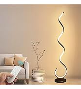 BESKETIE Spiral LED Floor Lamp, 40W Modern Floor Lamp with Remote Control, Adjustable 3 Color & S...