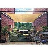 Patio Sun Shade Sail Canopy, 16' x 20' Rectangle Shade Cloth UV Block Sunshade Fabric - Outdoor C...