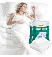 ANKEXIN 2 Pack Disposable Bed Sheets Set, Portable Bedspread Set for Travel, Disposable Bedding S...