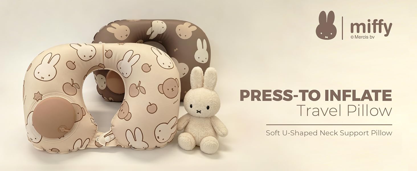 Miffy Press-to-Inflate Travel Pillow