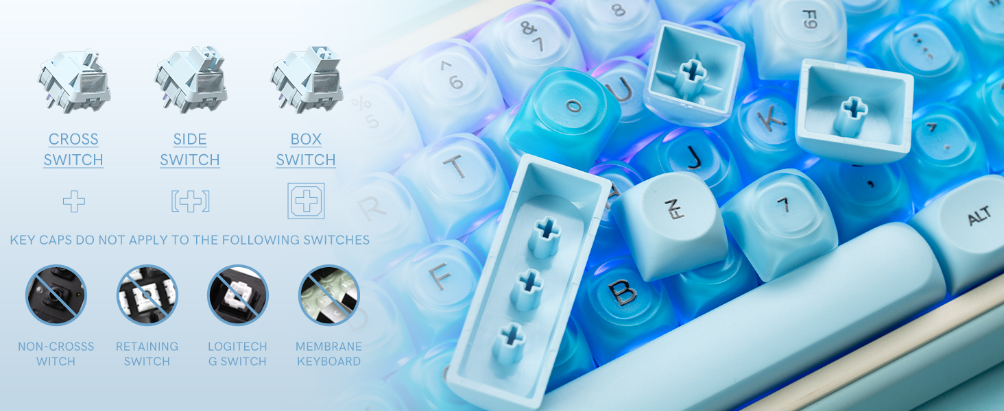 easy to install and remove keycaps, with a handy keycap puller