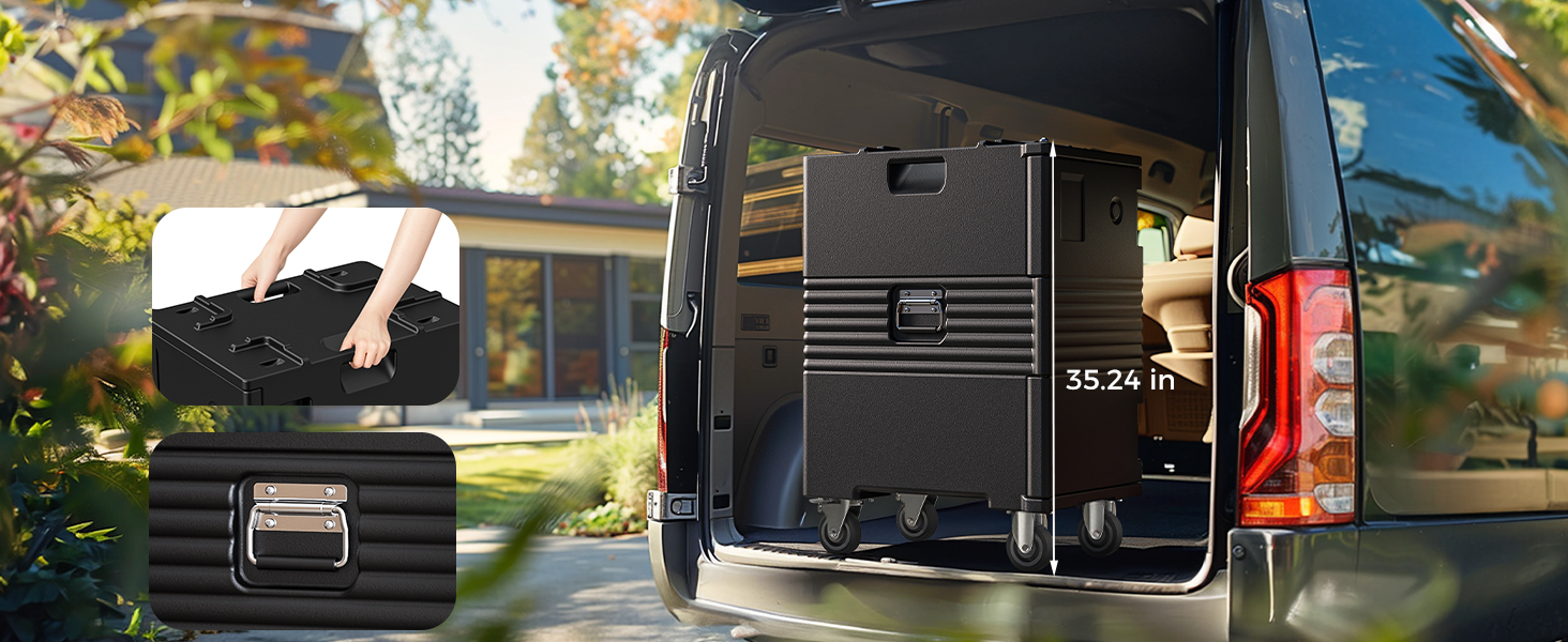 NT126-127Qt insulated food carrier with swivel casters