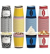 60PCS Back to School Party Cups 9oz – Pencil, Crayon, Marker & Composition Notebook Shaped Dispos...