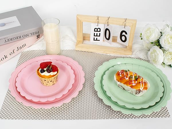 7 9 inch dessert dinner disposable paper plates red yellow green white black pink blue
