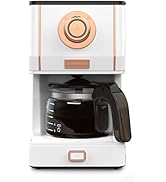 Amaste Retro Style Coffee Machine with 25 Oz Glass Coffee Pot, Reusable Coffee Filter & Three Bre...