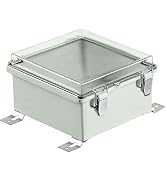 LeMotech ABS Junction Box Hinged Clear Cover Stainless Steel Latch IP67 Waterproof Enclosure with...