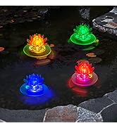 pearlstar Solar Pond Lights Waterproof LED RGB Solar Floating Lights Swimming Pool Pond Floating ...