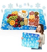 MALLMALL6 Reusable Freezable Ice Mat - 2Pcs Cooling Keeping Food Fresh Serving Tray for Outside P...
