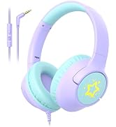 Kids Wired Headphones for School, 85/94 dB Volume Limit, Wired Over Ear Headphones for Girls Kids...
