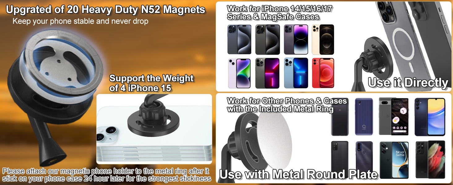 Magnetic Tripod Phone Mount Adapter 1/4