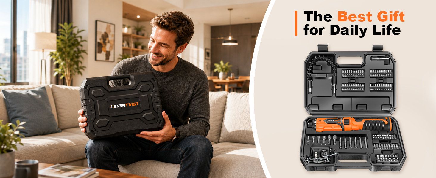 8V Cordless Electric Screwdriver Set with 1Hr Fast Rechargeable