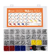 Filluck 944Pcs Pin Connector Kit,Car Electrical Wire Connectors Terminal Pins,21Type Non-Insulate...