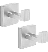 Fenas Towel Hooks Robe Hook Coat Hook Stainless Steel Heavy Duty Bathrooms Square Hooks Wall Moun...