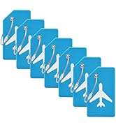 7 Pack Silicone Luggage Tag Baggage Handbag Travel Bag Tags with Name ID Card Perfect to Quickly ...