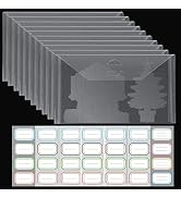 30 Pieces Clear Die & Stamp Plastic Storage Bag, Resealable Large Envelope Pocket for DIY Scrapbo...