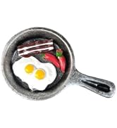 1:12 Dollhouse Miniature Fried Egg in Pan Kitchen Ornament‚Quality and Creative Cost-Effective DI...