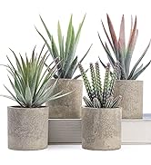 WUKOKU 4 PCS Fake Plants Mini Artificial Succulent Plants Faux Plants for Farmhouse Home Kitchen ...