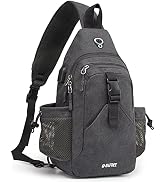 G4Free Canvas Sling Bag Crossbody Backpack with USB Charging Port & RFID Blocking, Hiking Daypack...