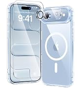 toushion 3 in 1 for iPhone Air Case Clear,Fits MagSafe, Not Yellowing, Screen Protector*1 Camera ...