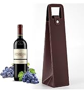 RYDDOY Wine Gift Bag, Reusable Leather Wine Tote Carrier, Single Bottle Champagne Beer Gift Bags ...