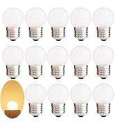 G40 1.5W Low Wattage Led Bulb Equivalent 15 Watt Light Bulbs Standard E26 Base CRI90+ Non-Dimmabl...