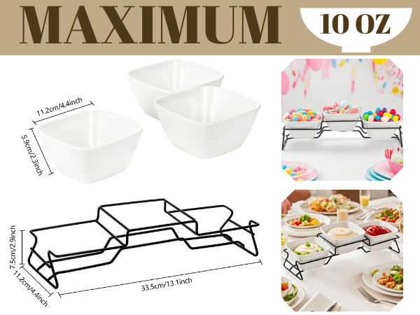 Square Bowl Chip & Dip Serving Set