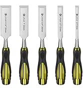 Lytool 5 Piece Wood Chisels Set, Wood Working Chisel Set for Woodworking, Carpentry, CR-V Steel B...