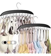 NANATI 2 Pack Bra Hangers for Closet Organizer, Wooden Tank Top Hanger, Bra Organizer with 40 Sta...
