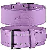 Bear Grips Double Prong Leather 5mm Weight Lifting Belt, Uniform 4 Inch Wide Weightlifting Belt, ...