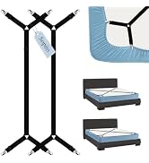 Sopito Sheet Straps, Adjustable Bed Sheet Suspenders Max Stretch from 29.5 in to 82.7 in Compatib...