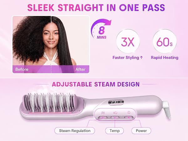 steam straightener brush