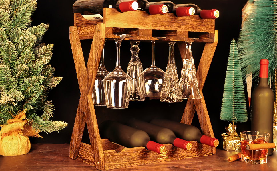 wooden wine rack
