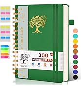 300 Numbered Pages A5 Spiral Notebook with Thick Lined Paper, Professional Leather Journal for Wr...