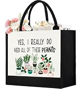 Canvas Tote Bag for Women, Cute Plant Lover Gifts for Women Gardener, Plant Lady Gifts Aesthetic ...