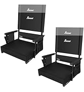 Romswi Stadium Seat with Height Adjustable High Back & Lumbar Support, 2-Pack Bleacher Chairs wit...