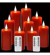 Flameless Flickering Battery Operated Candles 9PACK Real Wax Pillar LED Candles with 10-Key Remot...