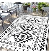 Waterproof Outdoor Rug 5x8ft, Reversible Plastic Straw Mat Rugs for Patio RV Deck Porch Backyard ...