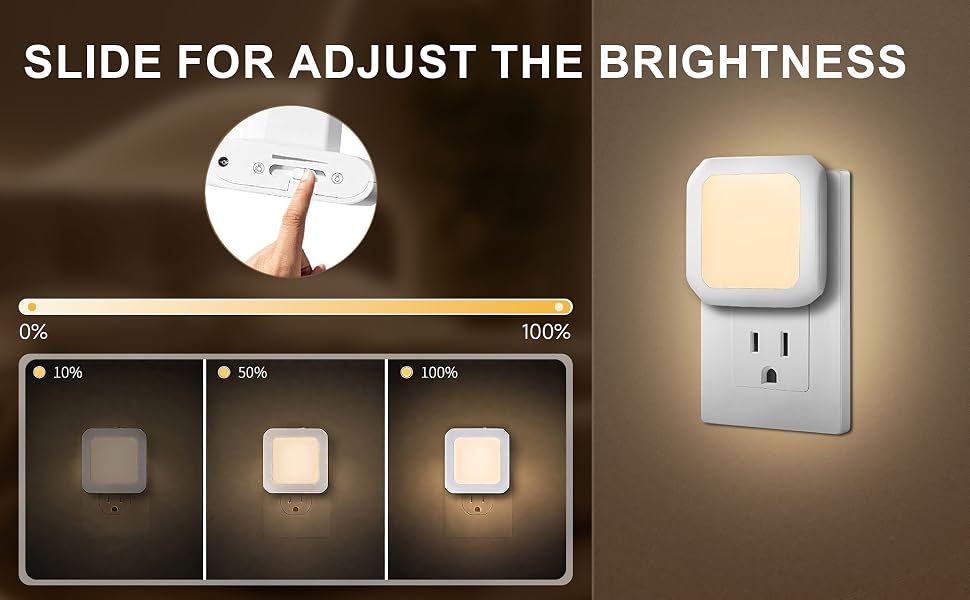 night light for kids plug in into wall nursery led toddler red light dimmable adjustable 3000K