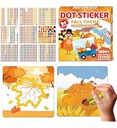 Fall DIY Craft Kits Dot Sticker Art Activity for Kids 12 Autumn Themed Art DIY Craft Pictures No ...
