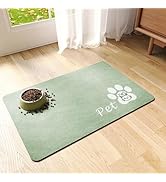Dog Cat Feeding Mat-Absorbent Pet Bowl Mat for Food and Water, Quick Dry Water Dispenser Mat for ...