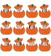 JarThenaAMCS 50 Packs Fall Pumpkin Cutouts Autumn Pumpkin Paper Cut-Outs Thanksgiving Bulletin Bo...