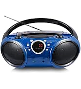 SINGING WOOD 030B Portable CD Player Boombox with Bluetooth for Home AM FM Stereo Radio, Aux Line...